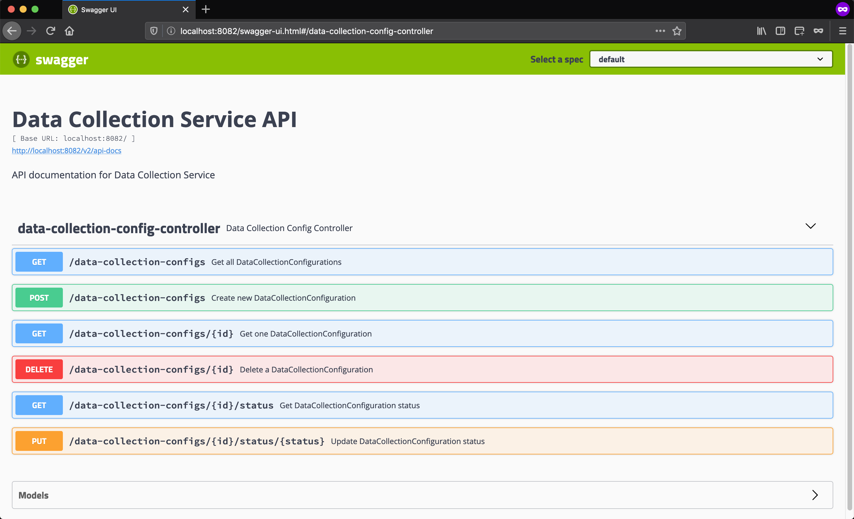 The API page